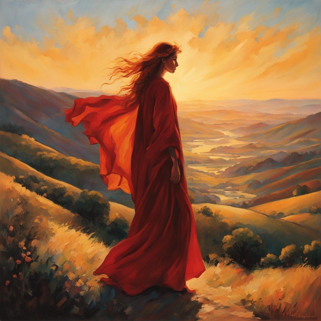 Mystical Red-Haired Goddess Reigns Over Golden Adriatic Land...