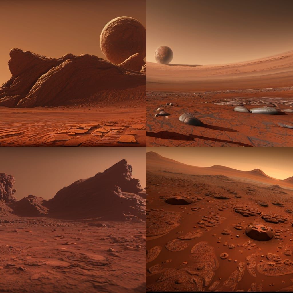 Mars Landing Detailed Matte Painting