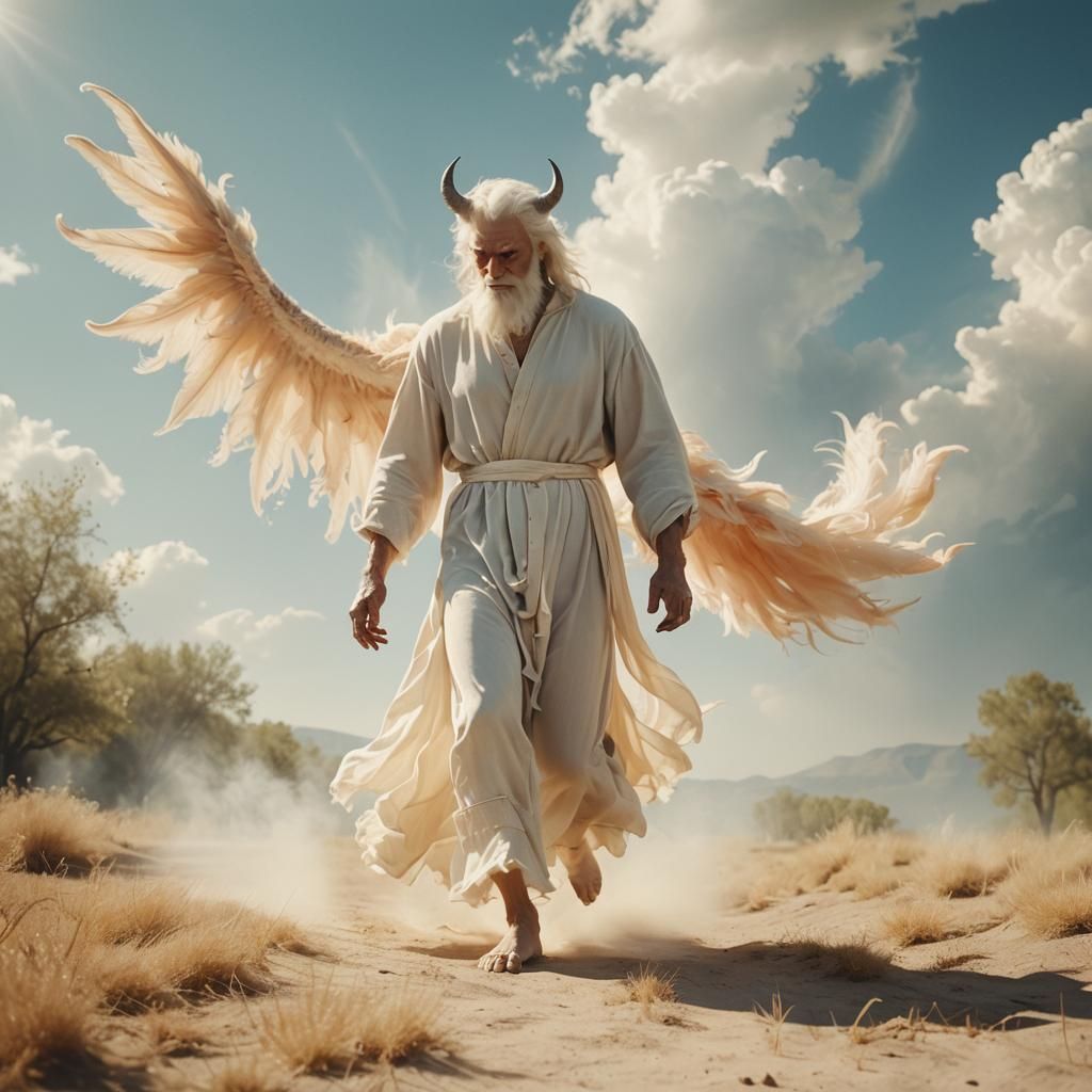 Cinematic Devil Emerges in Divine Light