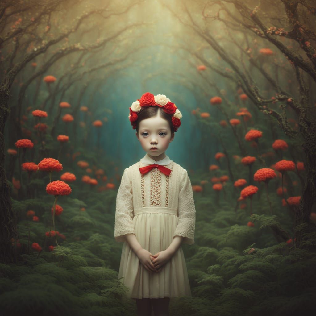 Dark Whimsical Portrait in Digital Art Style