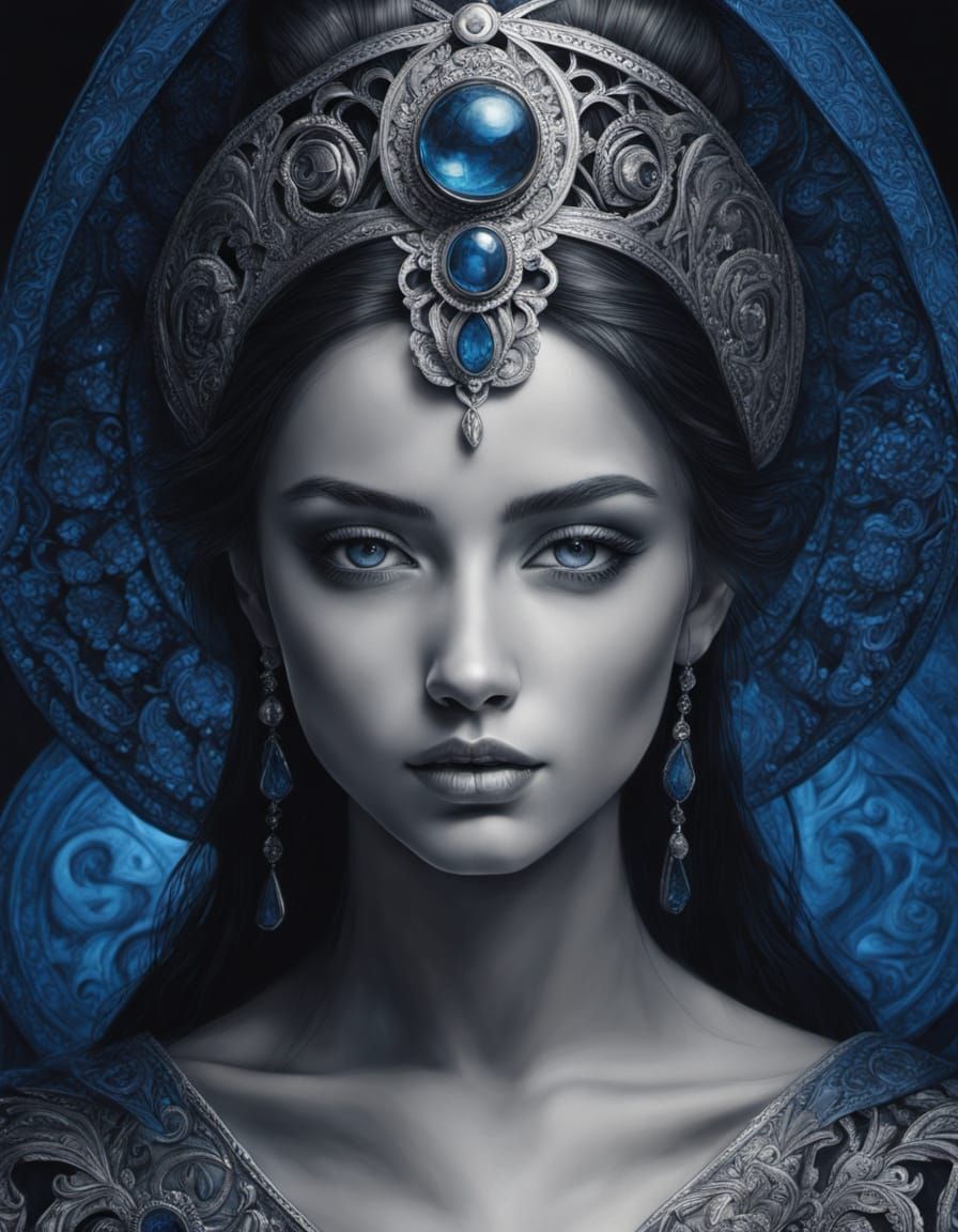 Fantasy Portrait of a Princess in Blue