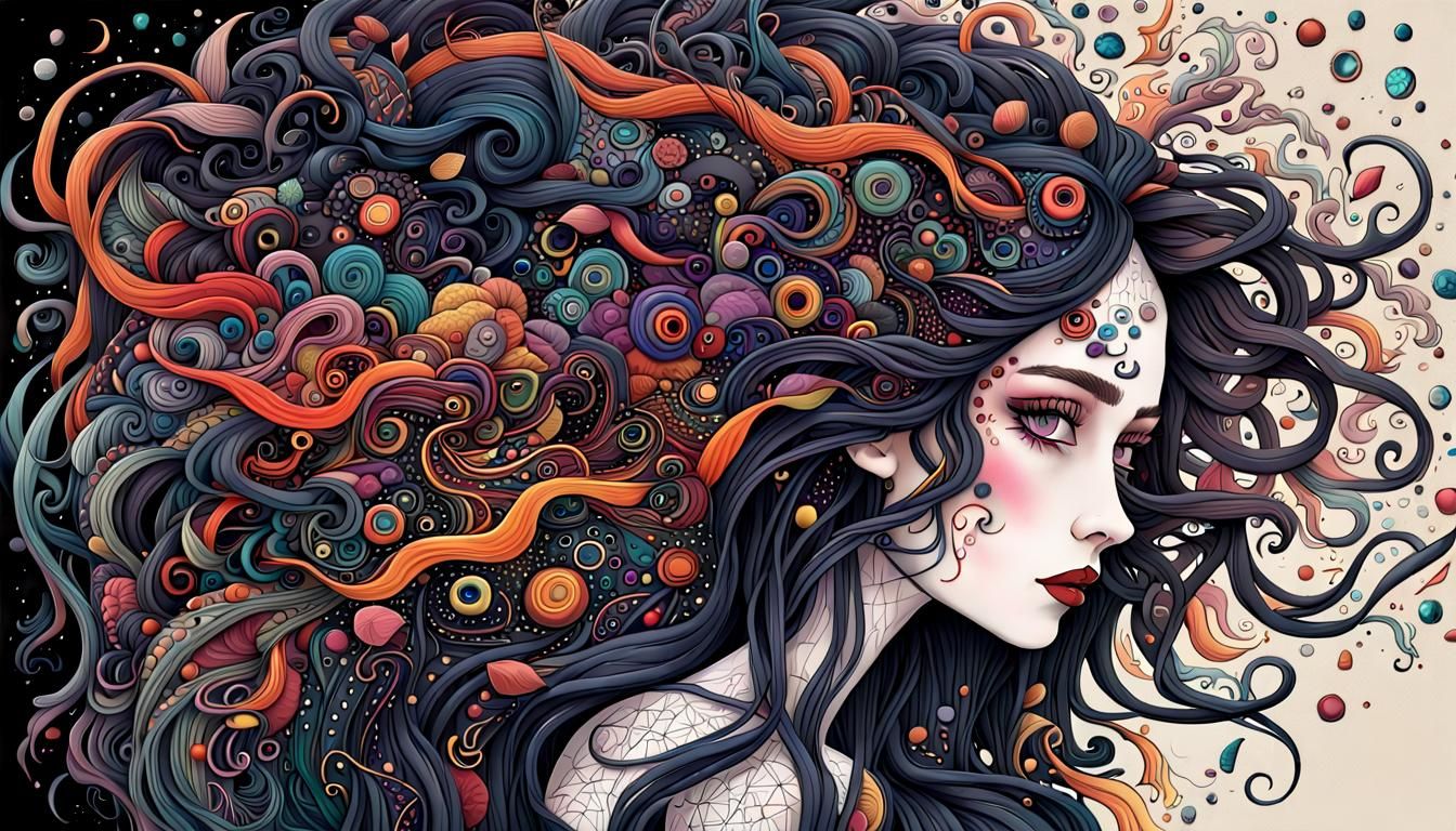 Dark Beauty in Magical Surrealism Realm