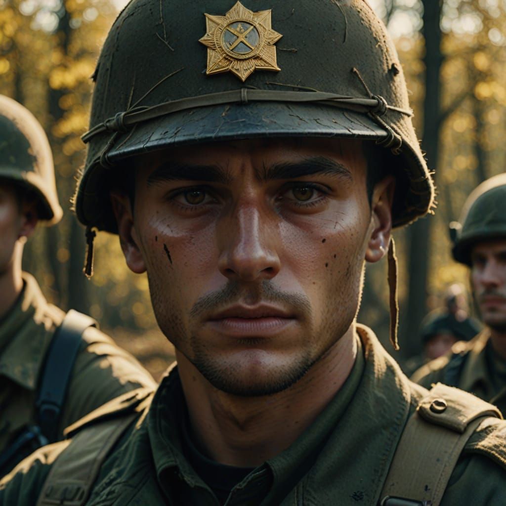 Hyperrealistic Portrait of a Young Ukrainian Soldier