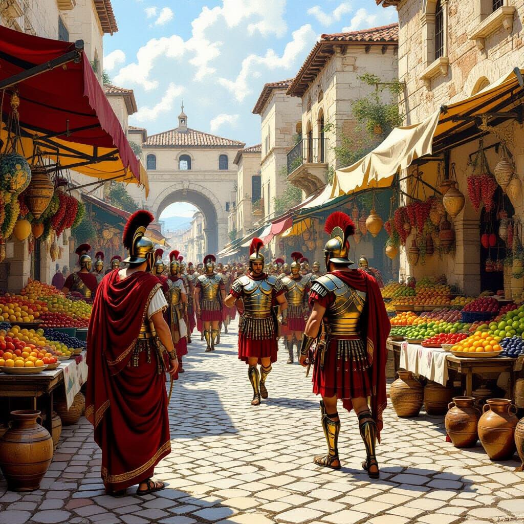 Ancient Rome Street Scene in Academic Art Style