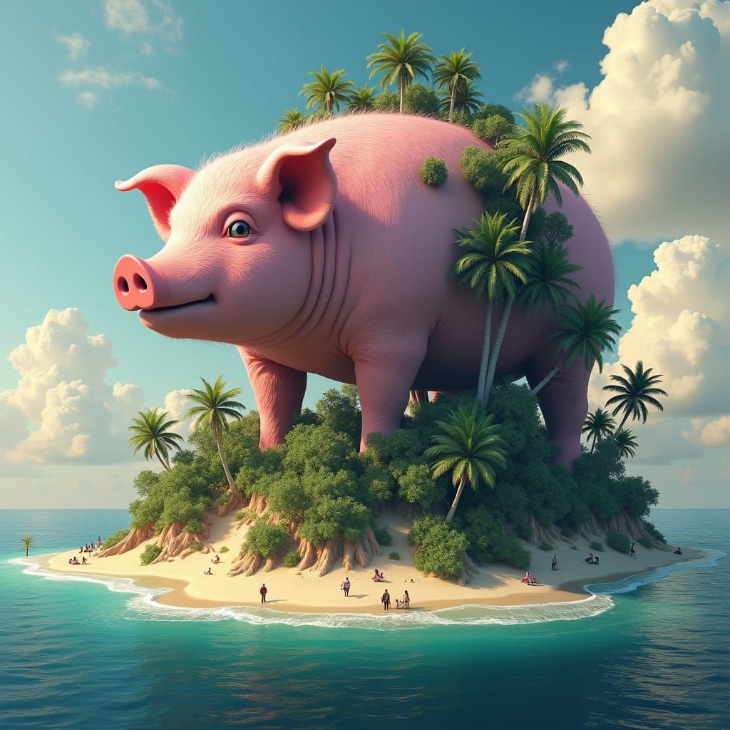 Island Pig: a Matte Painting in Unreal Engine 5