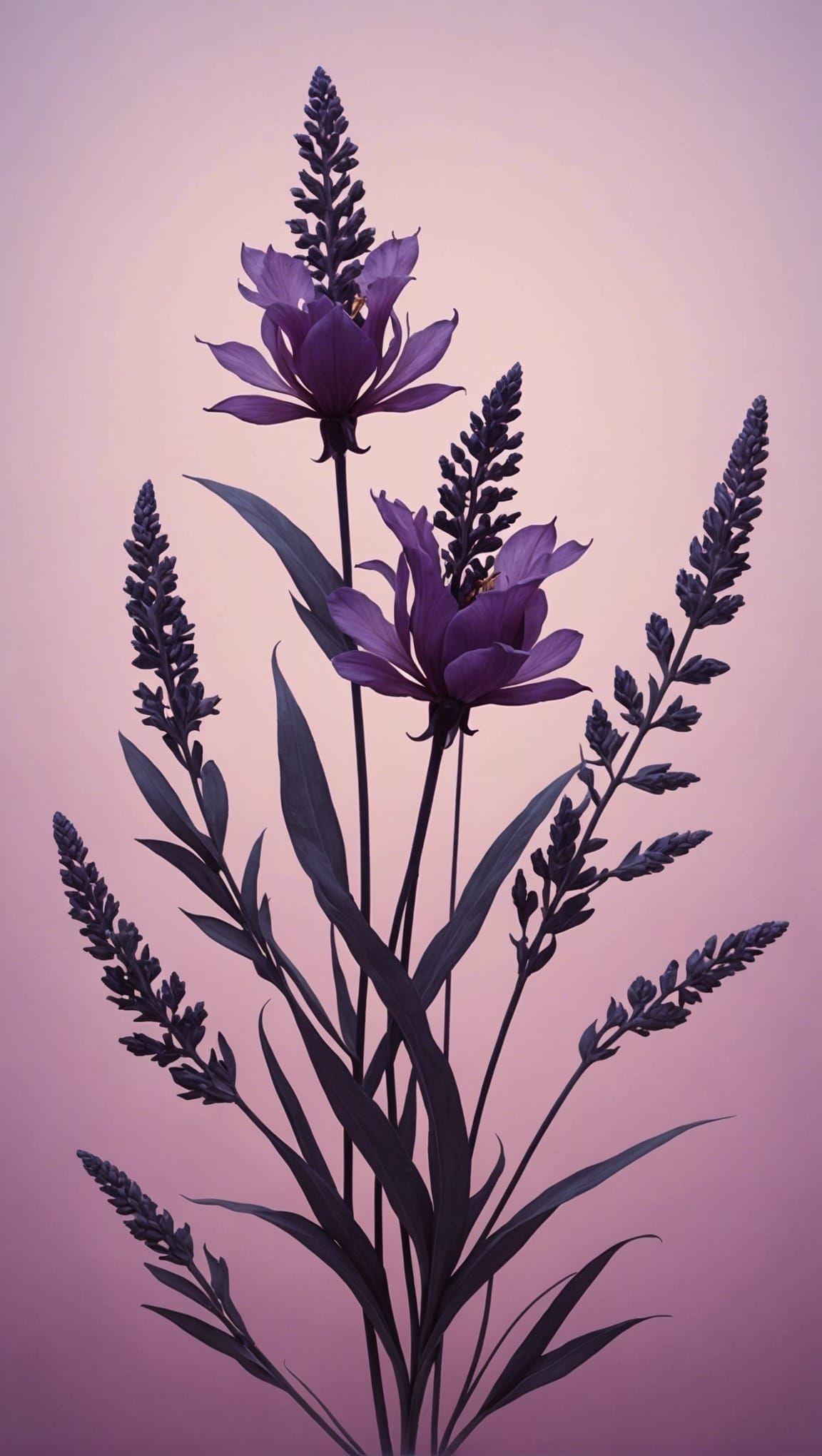 Minimal Ethereal Floral Surreal Art in Dawn Colors