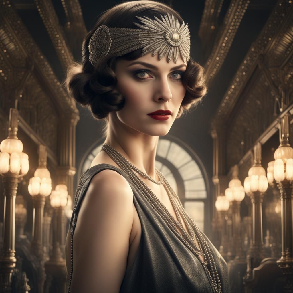 Elegant 1920s Movie Star Portrait