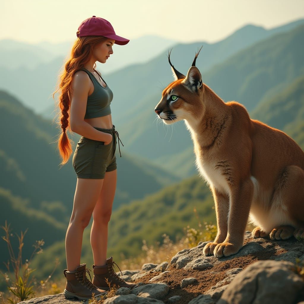 Hyper-Realistic Appalachian Encounter in Cyberpunk Aesthetic