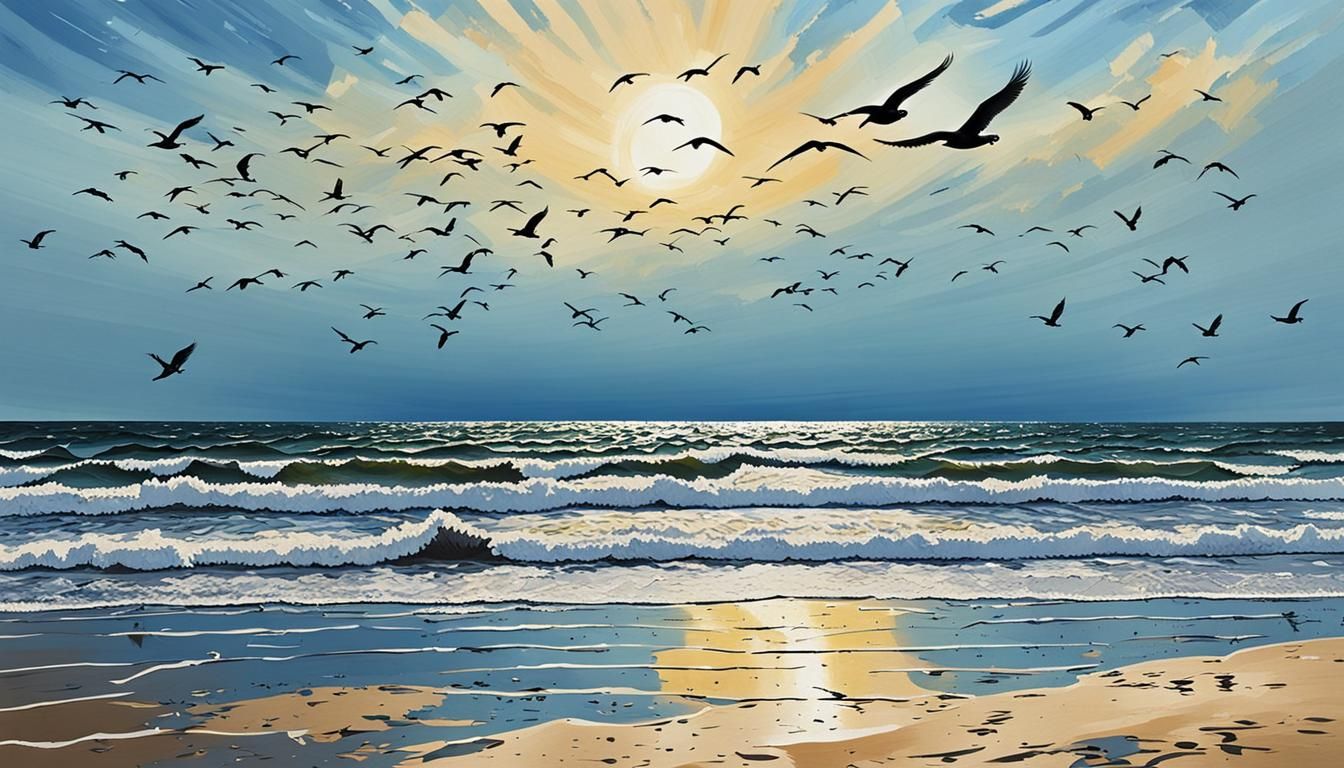 Abstract Carolina Beach Landscape in Summer Sunlight