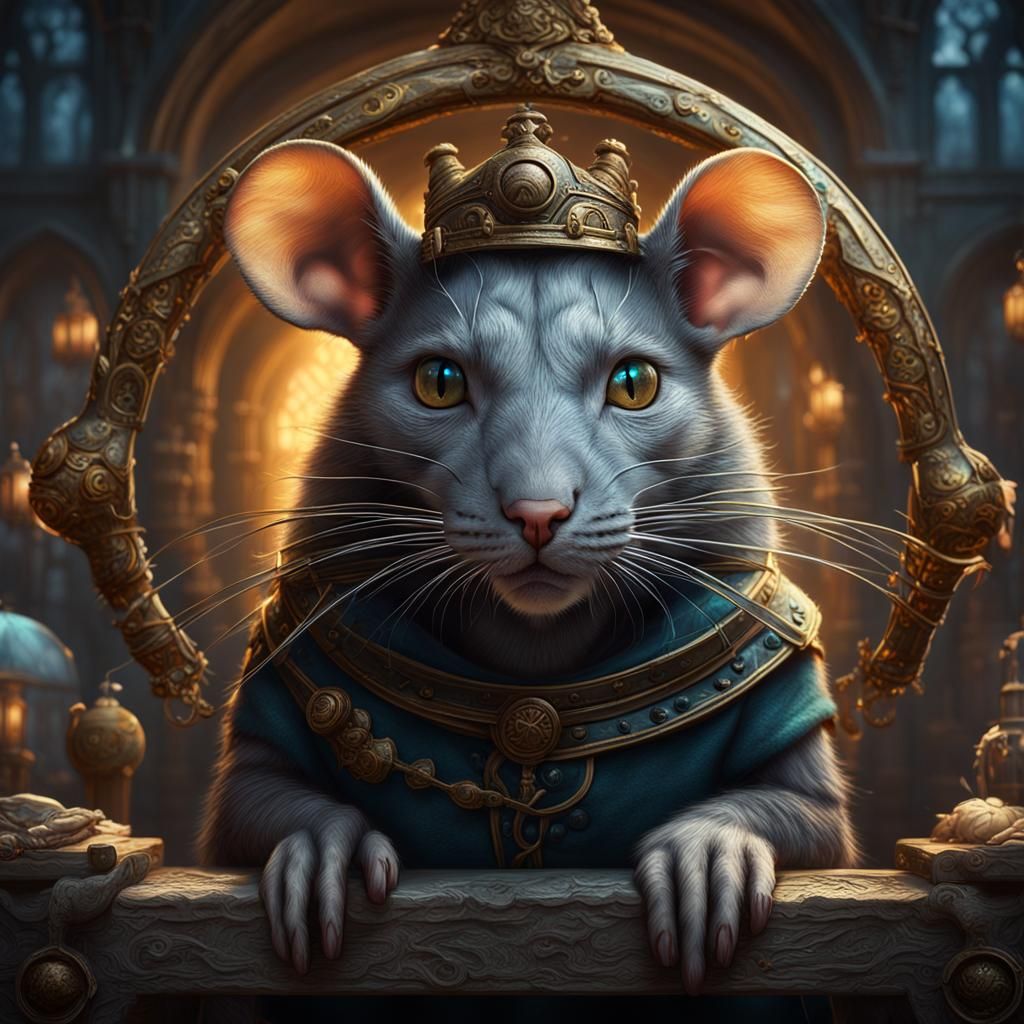 Fantastical Rat-Cat Hybrid in Detailed Matte Painting