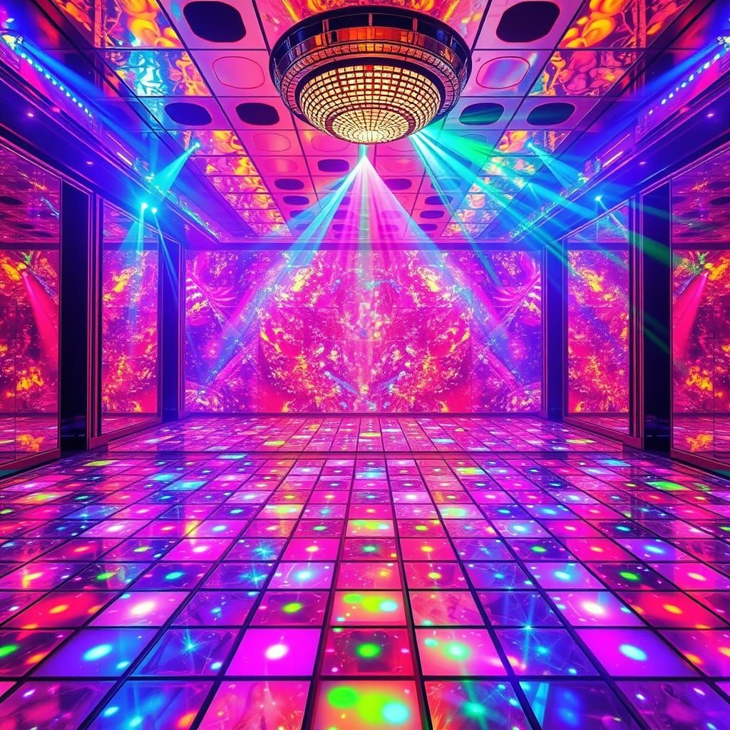 Glowing Disco Floor in Vibrant Colours