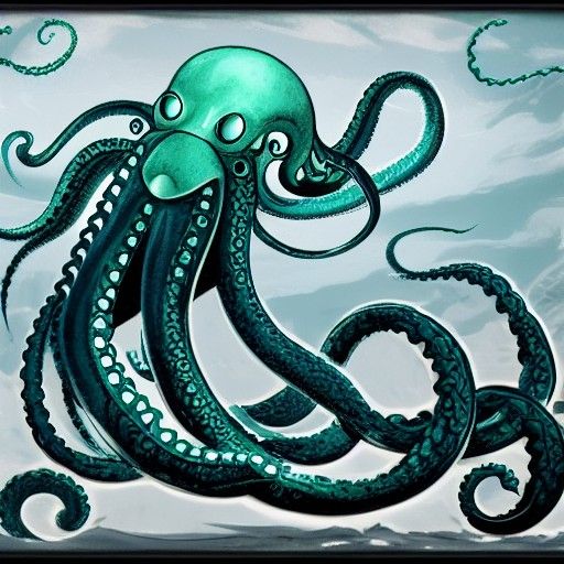 Majestic Kraken Rising from the Deep Sea
