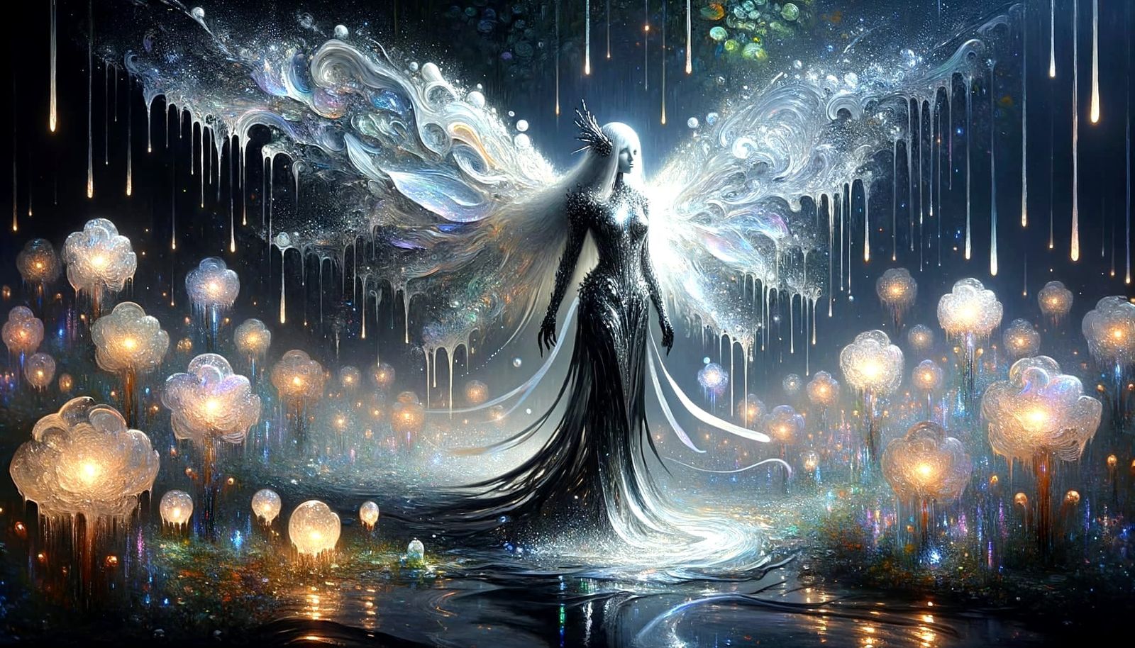 Ethereal Water Valkyrie in Mystical Garden