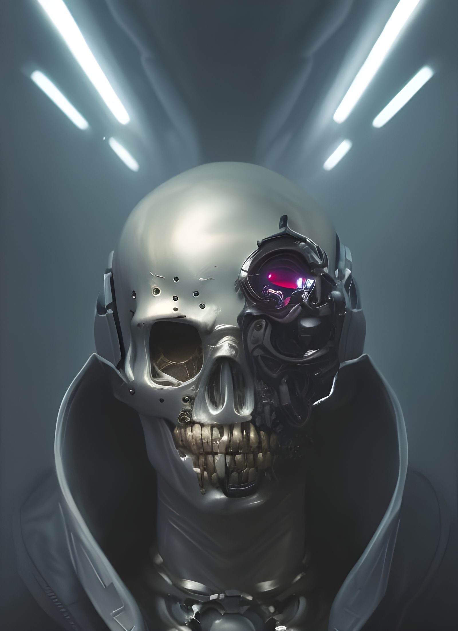 Cyberpunk Cyborg Hip-Hop Portrait in Digital Art Style
