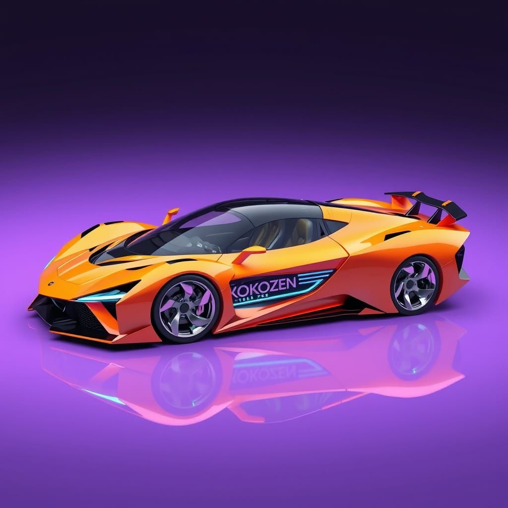 Futuristic Orange Supercar Kokozen