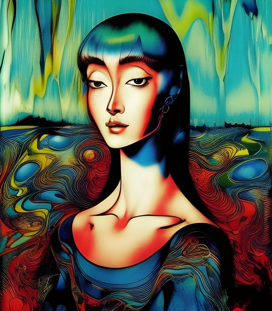 Melting Glass Woman in Ito-Inspired Borderlands Style