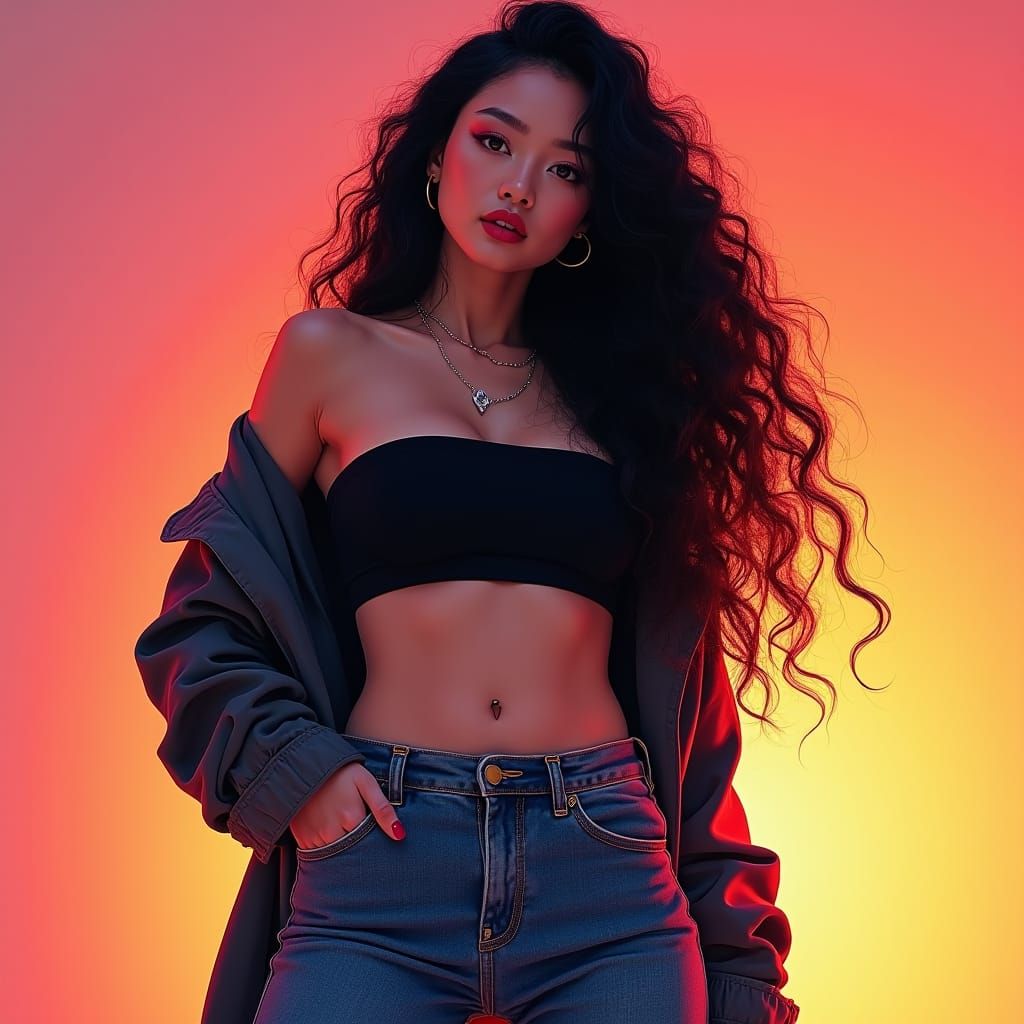 K-Pop Idol Photoshoot with Dramatic Lighting