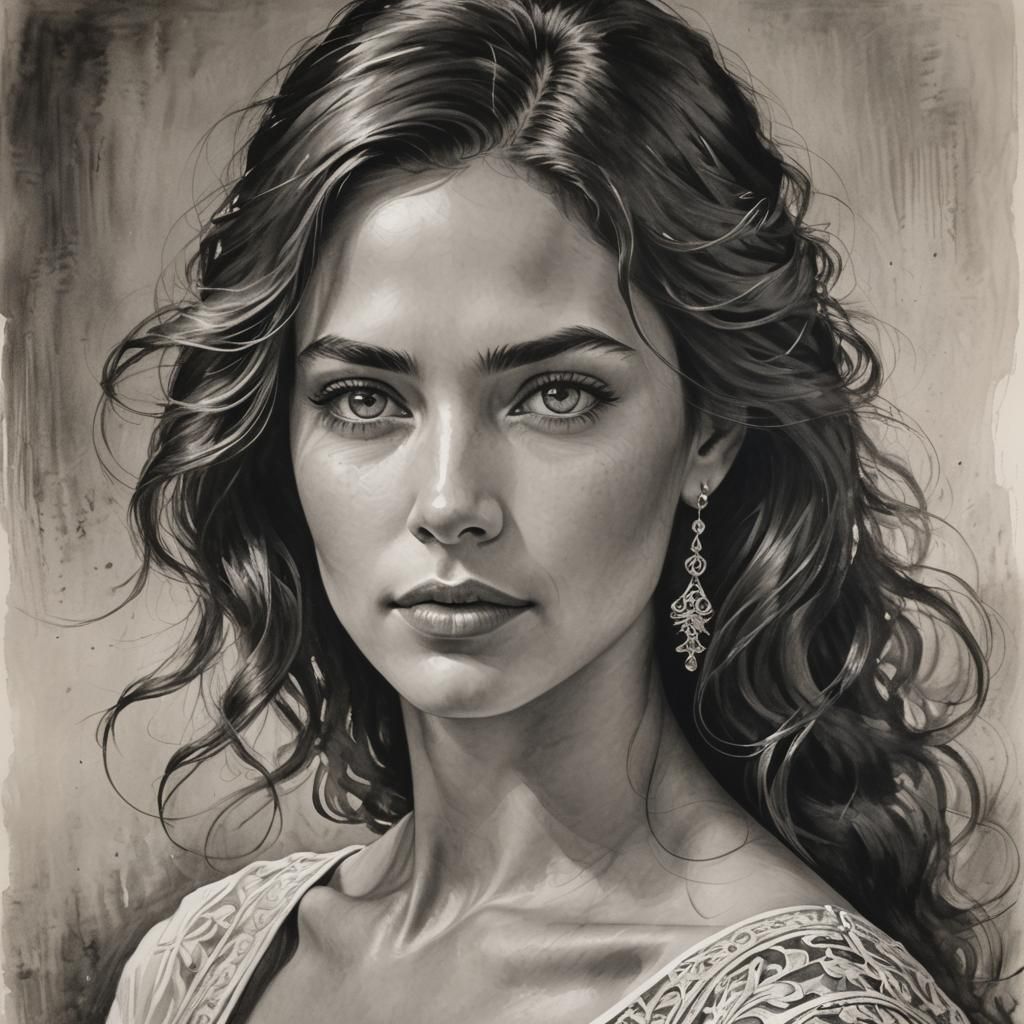 Determined Woman: Detailed Matte Painting in 8k