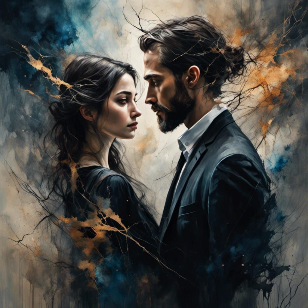 Hyperrealistic Photo of Woman and Man with Bokeh