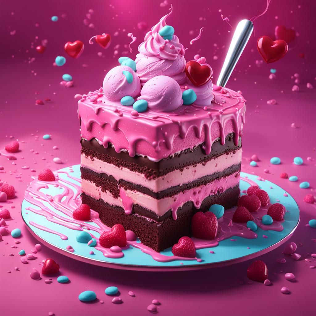 Sweet Heart Ice Cream Cake: Fantasy Concept Art