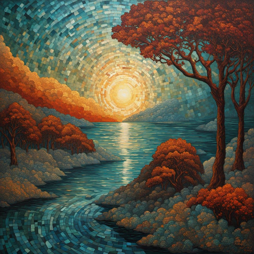 Visionary Art Portrait: Knowing Gaze in Bioluminescent Hues