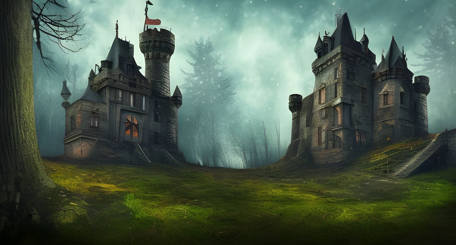 Abandoned Forest Castle in Fairycore Poster Art