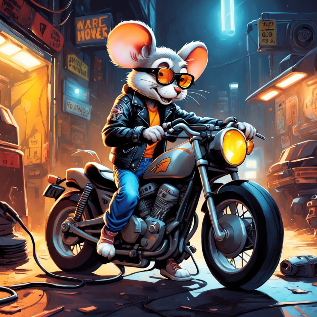 A shy biker mouse
