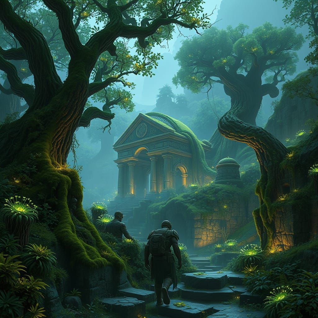 Ancient Ruins Transformed by Otherworldly Vegetation in a Fu...