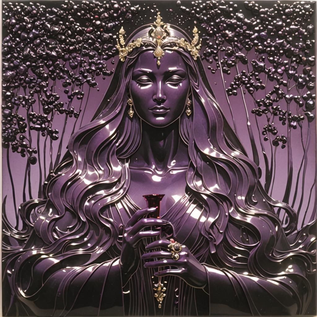 Dark Purple Abstract Glass Art