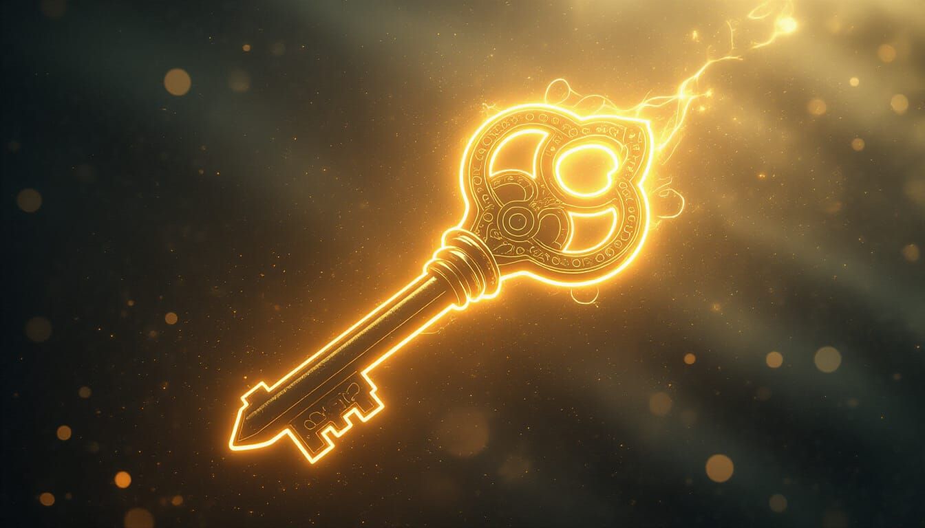 Glowing Key Opens Doors in Surreal Dreamscape