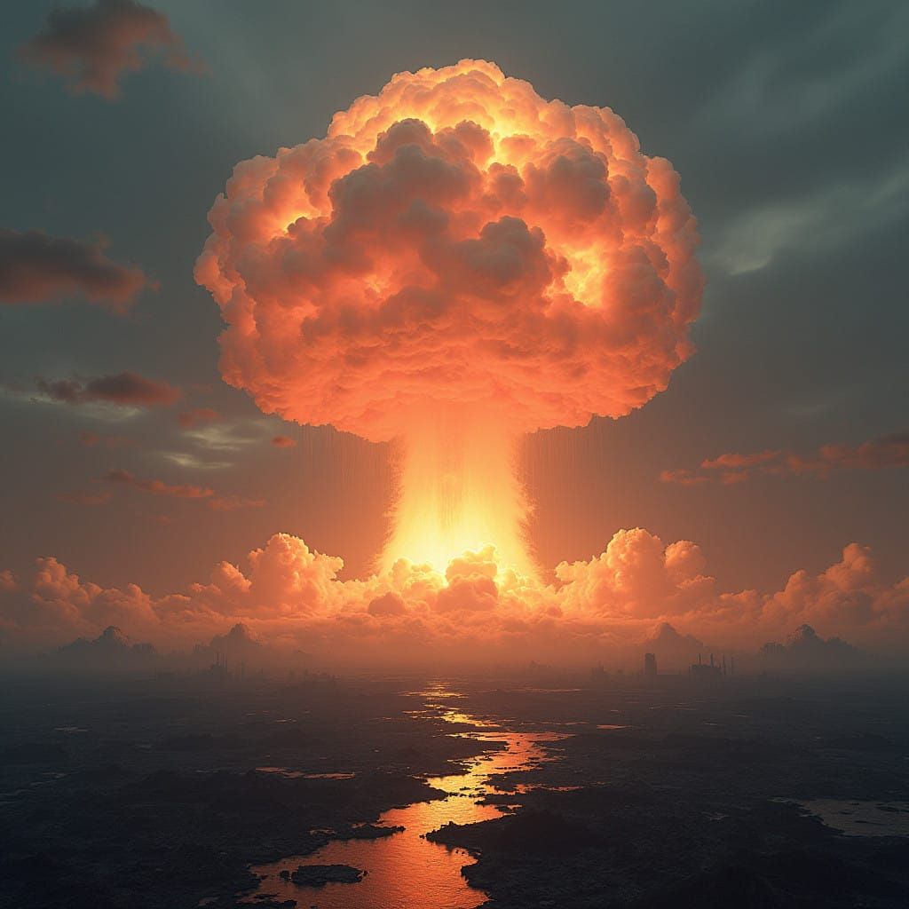 Historic Hiroshima Nuclear Explosion in Stunning Digital Art