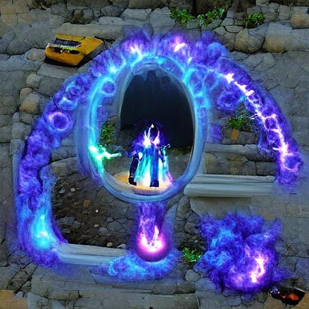 Glowing Arcane Portal with Sorcerer