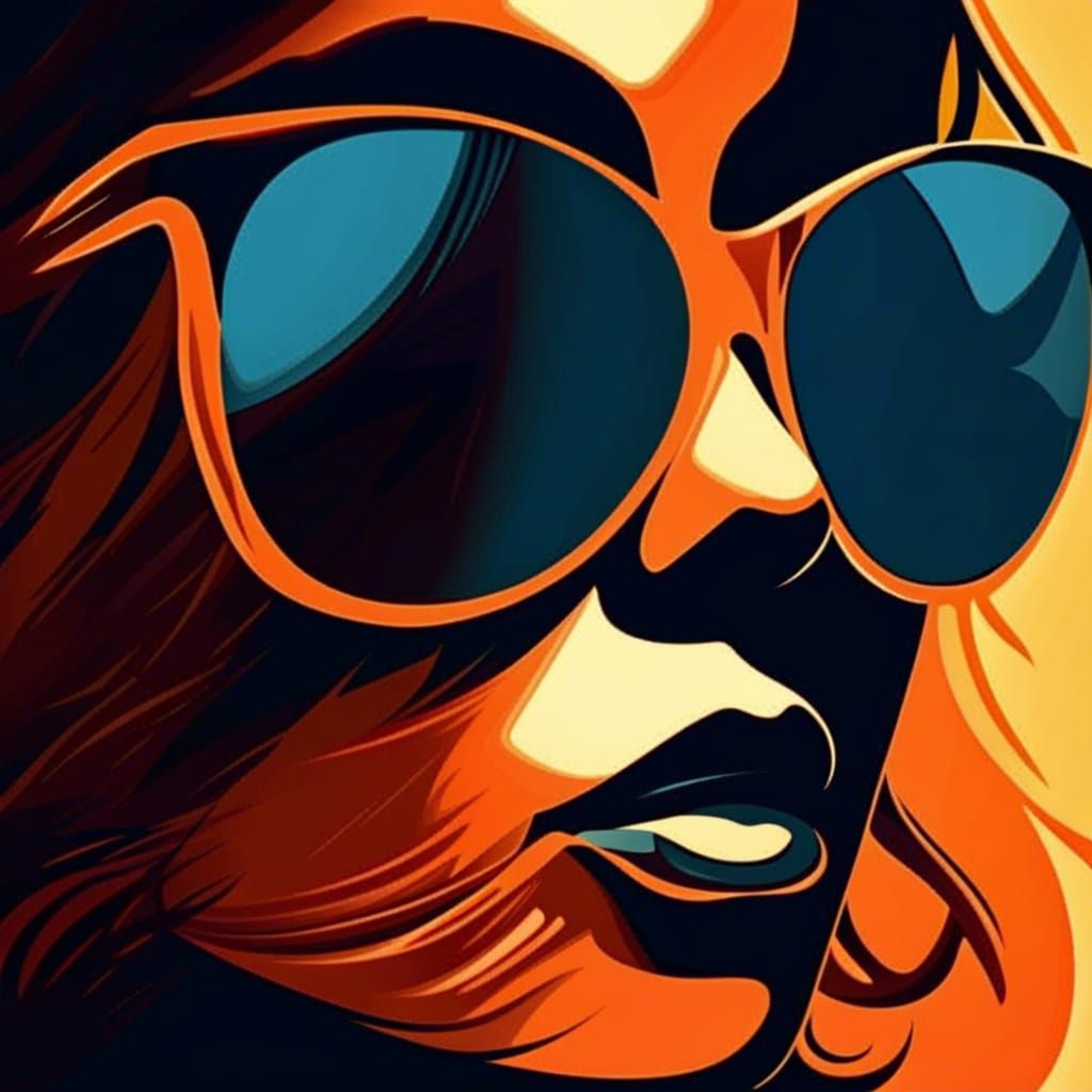 Silhouette Art: Woman's Face with Sunglasses