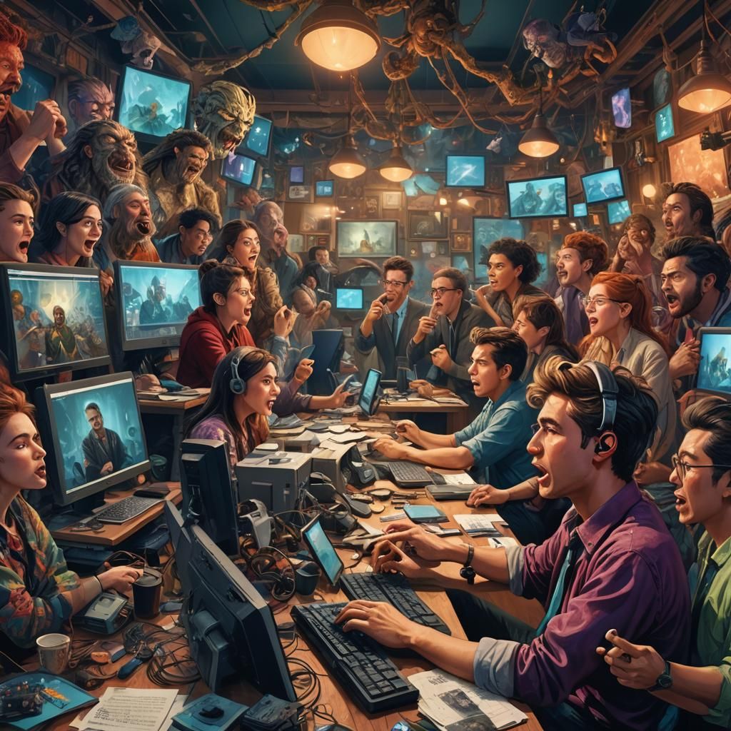 Virtual Meeting Fatigue in Detailed Matte Painting