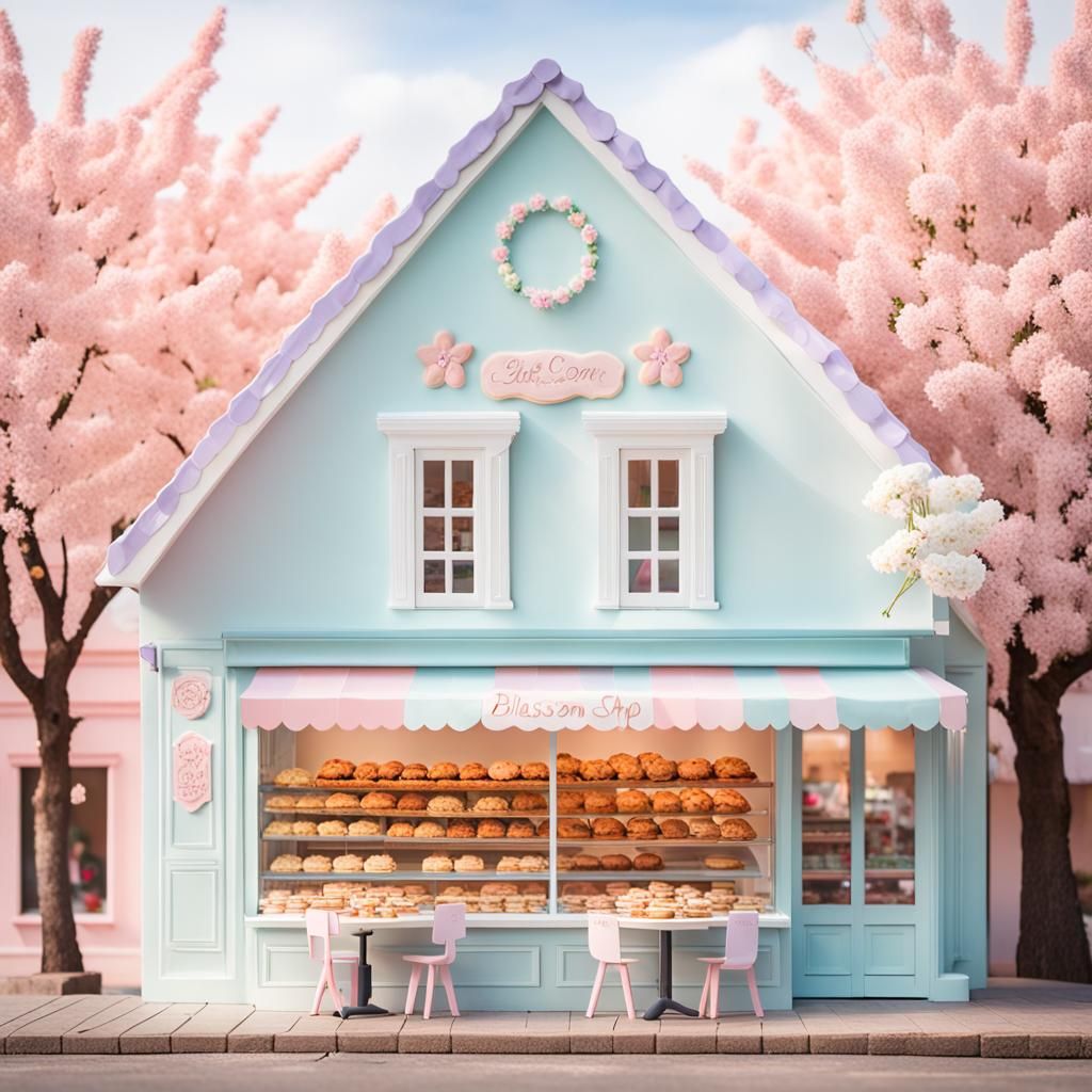 Pastel Cookie Shop with Flower Roof: Blossom