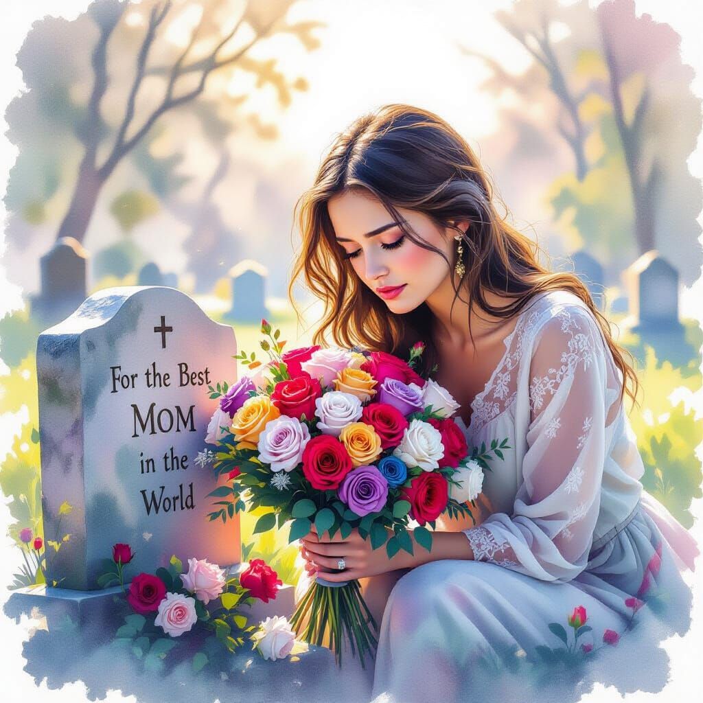 Woman Honors Mother's Memory at Dawn