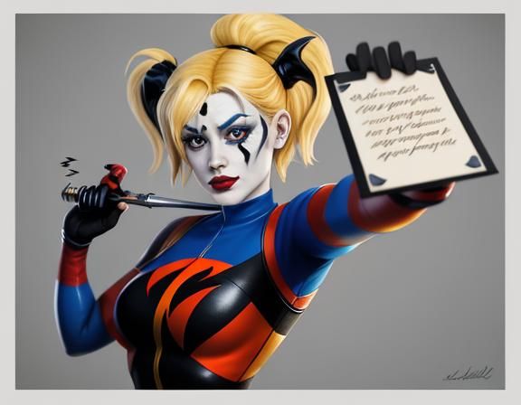 Harley Quinn in Lichtenstein Pop Art Style