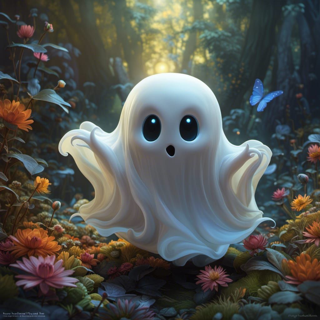Ethereal Little Ghost in Photorealistic Digital Art