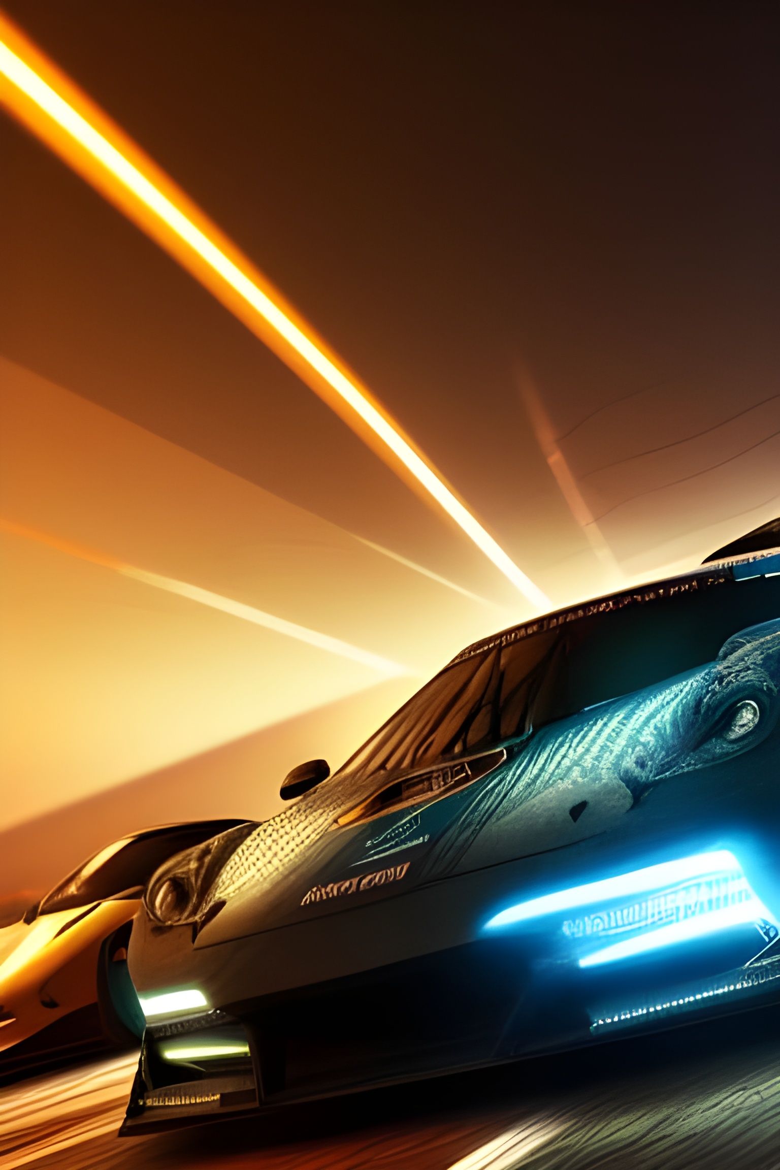 Cyberpunk Race Track Digital Art