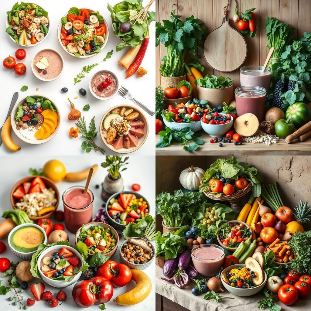 Vibrant Organic Harvest in Watercolor Style