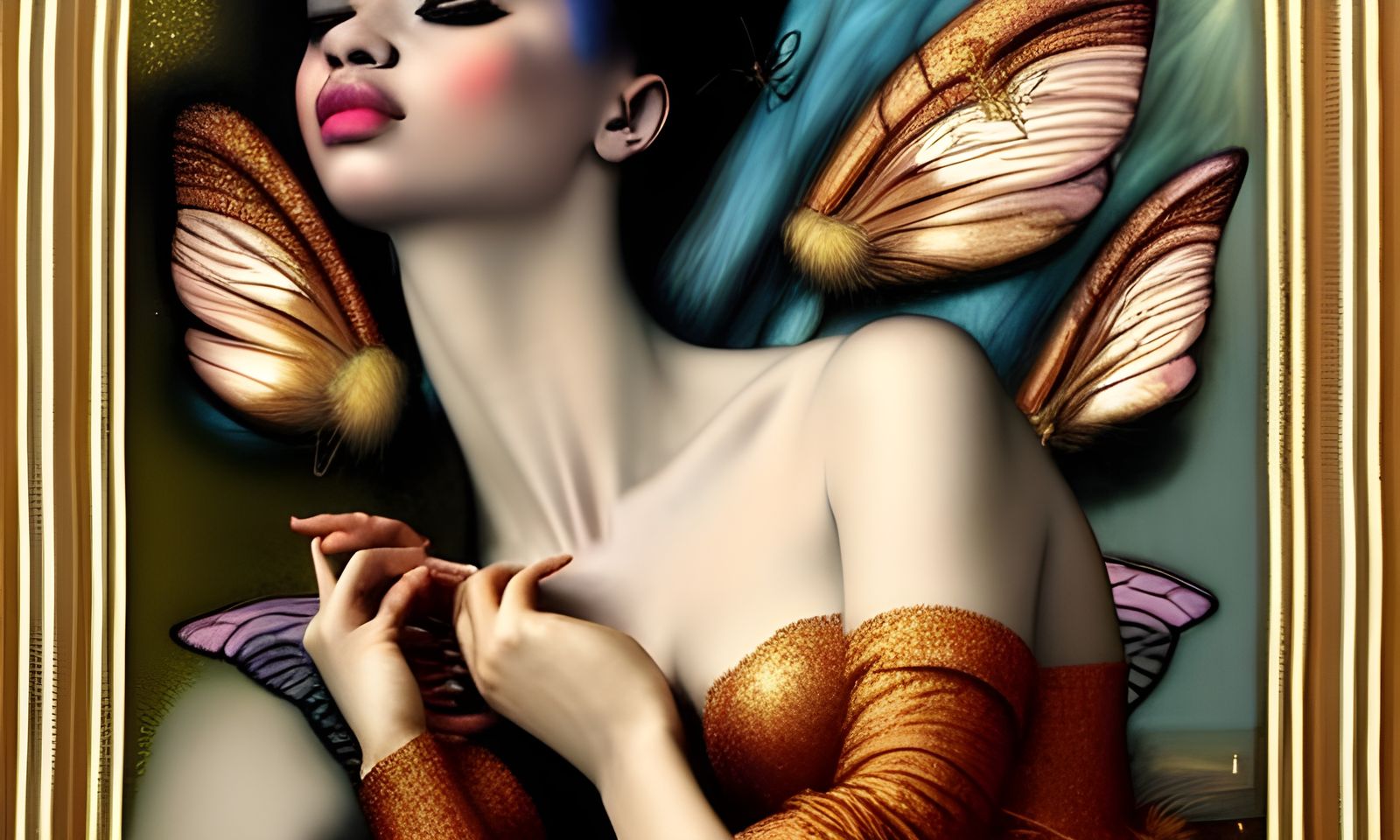 Haitian Nymph Relaxing in Glittering Smoke: Matte Painting