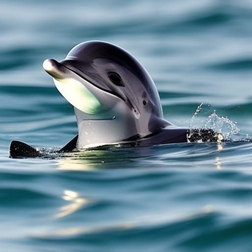 Cute Baby Dolphin Swimming Underwater