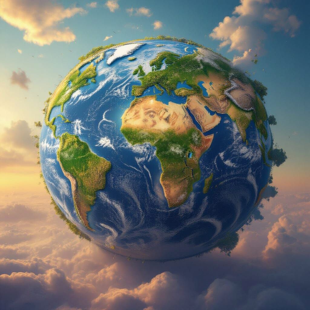 Earth Composition Matte Painting: Land, Sea, and Sky