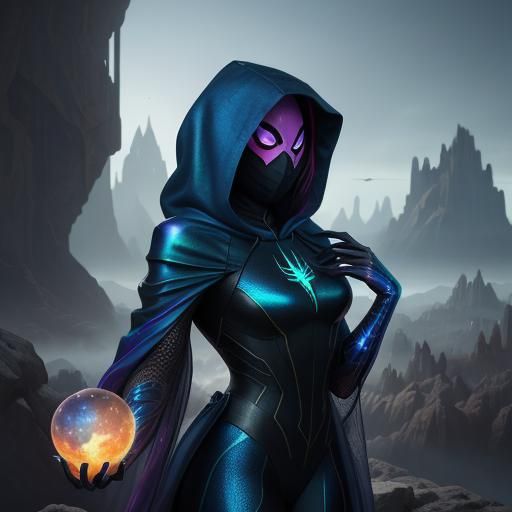 Spider Gwen as Colossal Giant Woman in Space