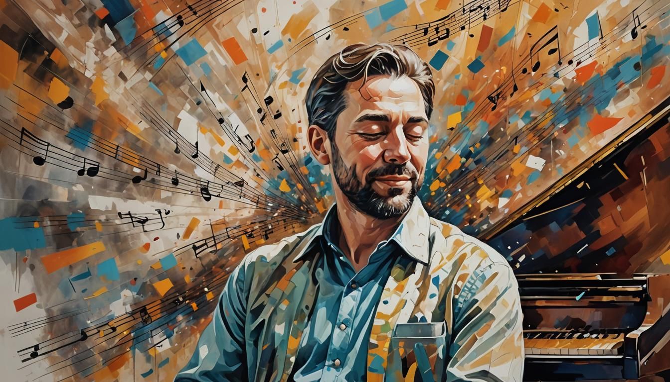 Man with Eyes Closed in Music Hall