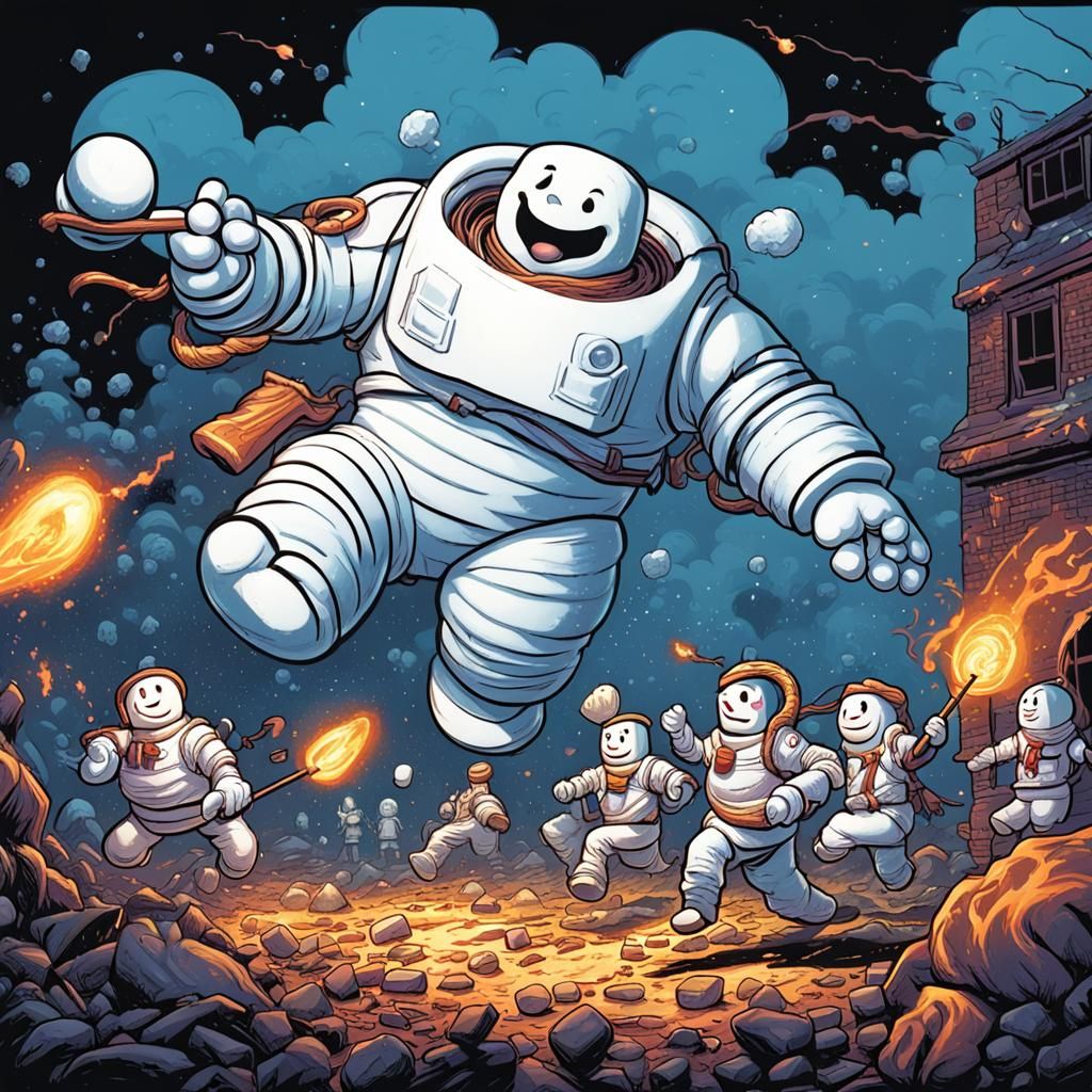 Lollipop Kids vs Stay Puft, Comic Book Art