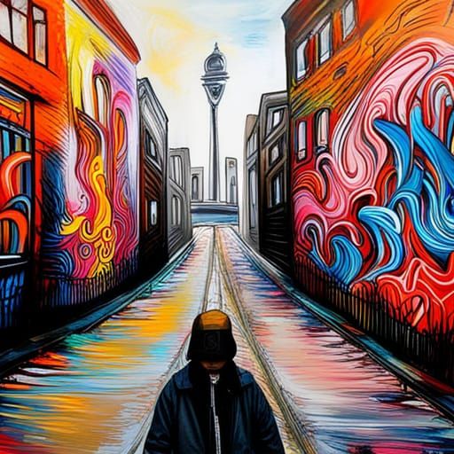 Colorful Graffiti Art with Melancholic Theme