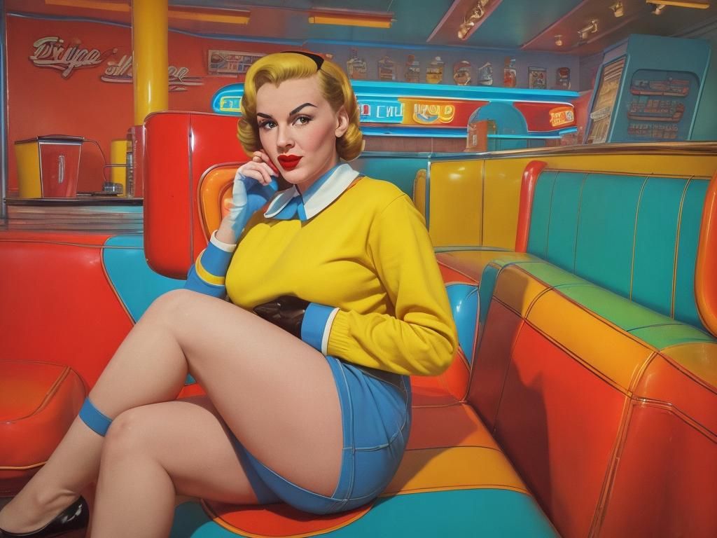 1950s Diner Owner in Pop Art Style