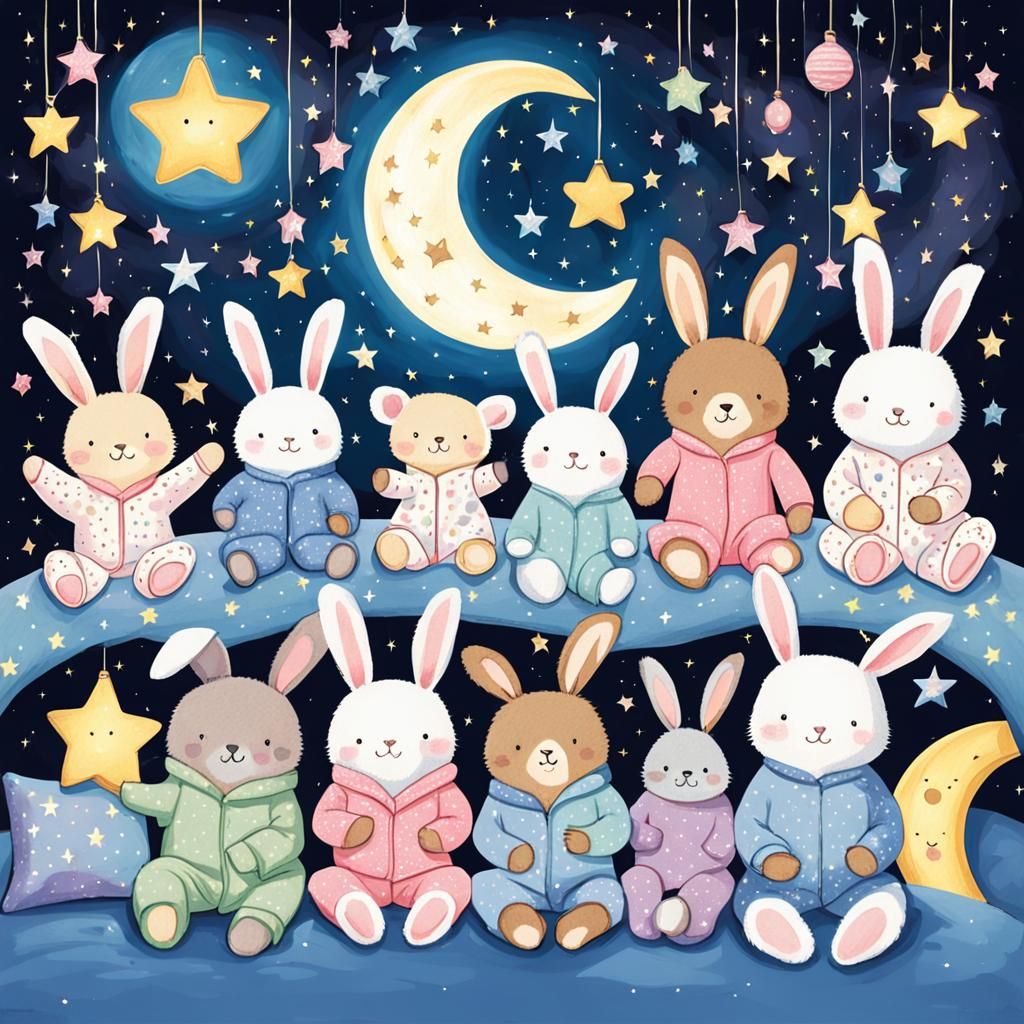 Moon and Stars Pajama Party with Adorable Animals