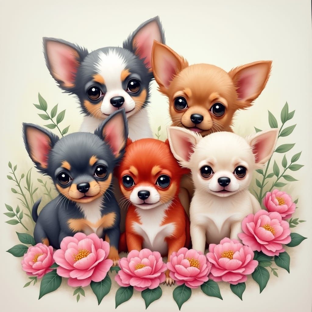 Canine Color Palette in Vibrant Floral Setting